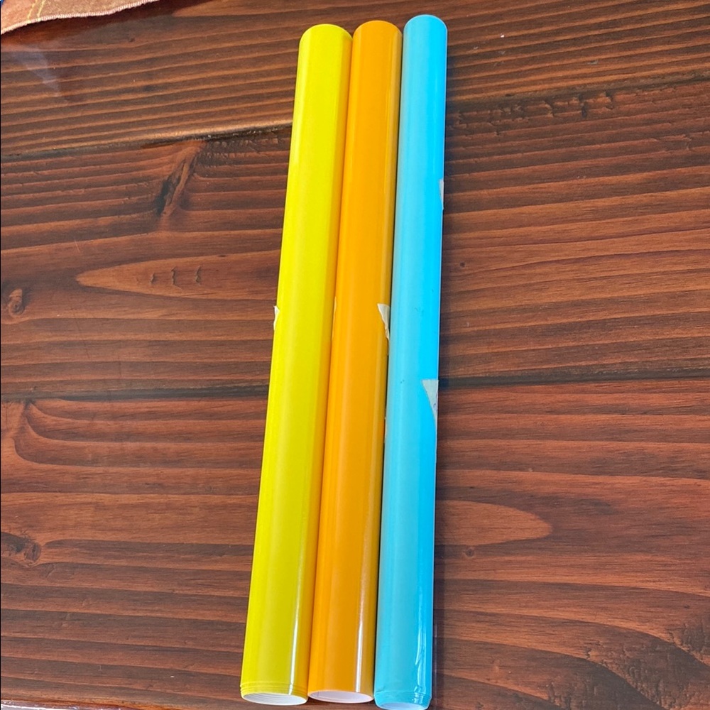 Heat Transfer Vinyl Bundle , Sunshine yellow, Robin egg , marigold 3ft each